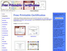 Tablet Screenshot of freeprintablecertificates.net